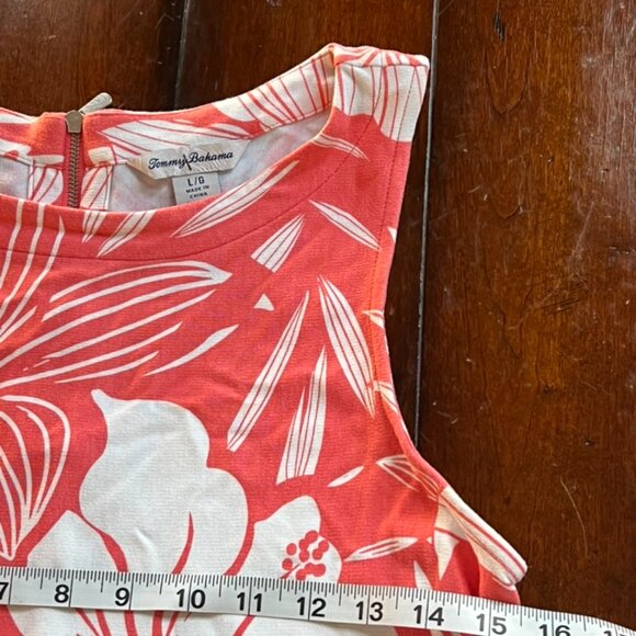 Tommy Bahama Women’s Mahana Beach Sheath Dress – Coral & White Floral – Size L - Picture 7 of 9